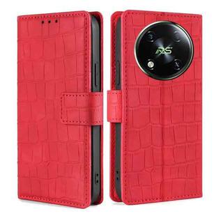 For Itel RS4 4G Skin Feel Crocodile Magnetic Clasp Leather Phone Case(Red)