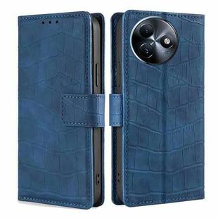 For Itel S24 4G Skin Feel Crocodile Magnetic Clasp Leather Phone Case(Blue)