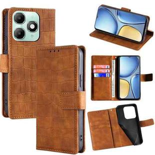 For itel A90 4G Skin Feel Crocodile Magnetic Clasp Leather Phone Case(Brown)