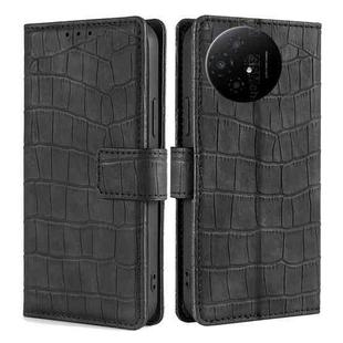 For TCL 50 XL Skin Feel Crocodile Magnetic Clasp Leather Phone Case(Black)