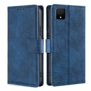 For TCL 502 Skin Feel Crocodile Magnetic Clasp Leather Phone Case(Blue)