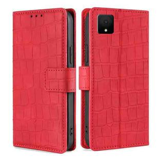 For TCL 502 Skin Feel Crocodile Magnetic Clasp Leather Phone Case(Red)