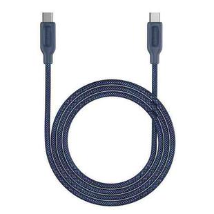 MOMAX 100W DC28 USB-C/Type-C to USB-C/Type-C Braided Data Cable, Length: 2m(Blue)
