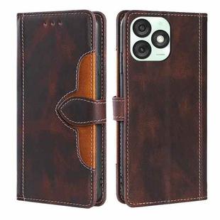 For Itel A50 4G Skin Feel Magnetic Buckle Leather Phone Case(Brown)