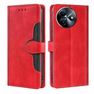 For Itel S24 4G Skin Feel Magnetic Buckle Leather Phone Case(Red)