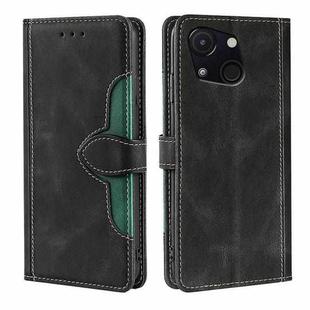 For Itel A50C 4G Skin Feel Magnetic Buckle Leather Phone Case(Black)