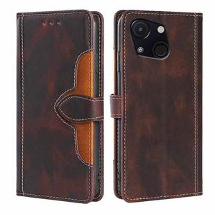 For Itel A50C 4G Skin Feel Magnetic Buckle Leather Phone Case(Brown)