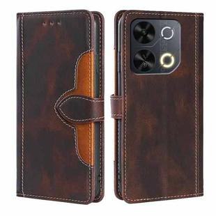 For Itel P65 Skin Feel Magnetic Buckle Leather Phone Case(Brown)