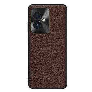 For Honor 100 Genuine Leather Litchi Texture Phone Case(Coffee)