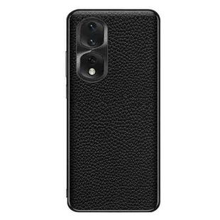 For Honor 80 Pro Genuine Leather Litchi Texture Phone Case(Black)