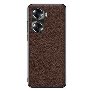 For Honor 60 Genuine Leather Litchi Texture Phone Case(Coffee)
