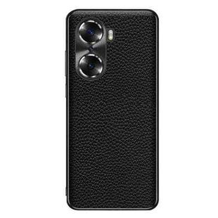For Honor 60 Genuine Leather Litchi Texture Phone Case(Black)
