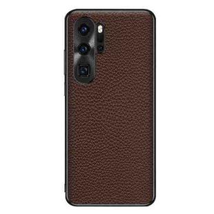 For Huawei P30 Pro Genuine Leather Litchi Texture Phone Case(Coffee)