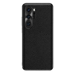 For Huawei P30 Pro Genuine Leather Litchi Texture Phone Case(Black)