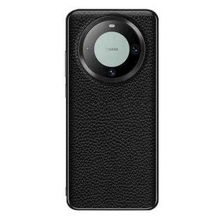 For Huawei Mate 60 Pro Genuine Leather Litchi Texture Phone Case(Black)