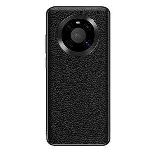 For Huawei Mate 40 Genuine Leather Litchi Texture Phone Case(Black)