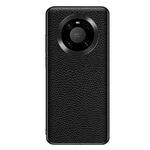 For Huawei Mate 40 Pro Genuine Leather Litchi Texture Phone Case(Black)