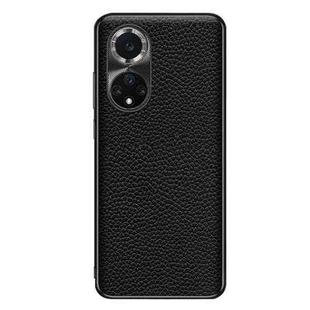 For Huawei nova 9 Genuine Leather Litchi Texture Phone Case(Black)