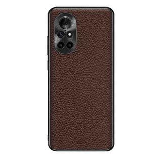 For Huawei nova 8 Genuine Leather Litchi Texture Phone Case(Coffee)