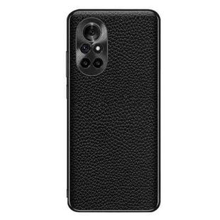 For Huawei nova 8 Genuine Leather Litchi Texture Phone Case(Black)