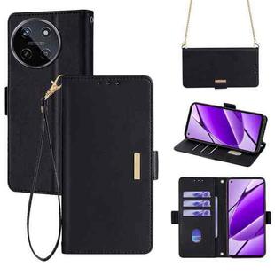For Realme 11 4G Crossbody Chain Leather Phone Case(Black)
