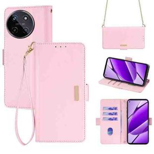 For Realme 11 4G Crossbody Chain Leather Phone Case(Pink)