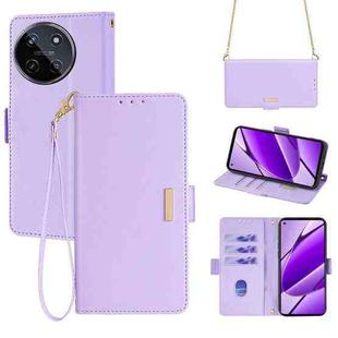 For Realme 11 4G Crossbody Chain Leather Phone Case(Purple)