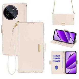 For Realme 11 4G Crossbody Chain Leather Phone Case(White)