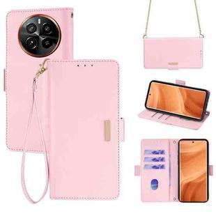 For Realme GT5 Pro 5G Crossbody Chain Leather Phone Case(Pink)