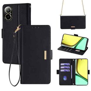 For Realme C67 4G Crossbody Chain Leather Phone Case(Black)