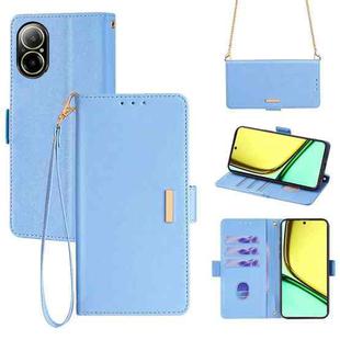 For Realme C67 4G Crossbody Chain Leather Phone Case(Blue)