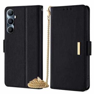 For Realme C65 4G Crossbody Chain Leather Phone Case(Black)