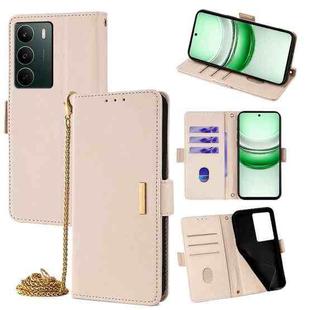 For Realme C71 4G Crossbody Chain Leather Phone Case(White)