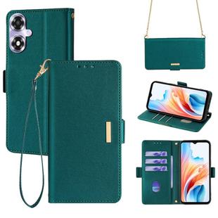 For OPPO A2X 5G / A2M 5G Crossbody Chain Leather Phone Case(Green)