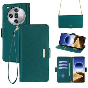 For OPPO Find 7 Ultra 5G Crossbody Chain Leather Phone Case(Green)