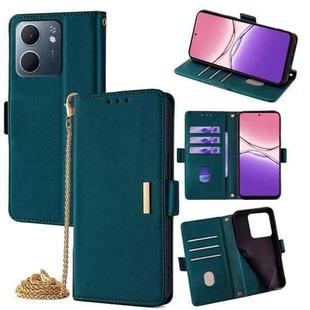 For OPPO A5x 5G Global Crossbody Chain Leather Phone Case(Green)