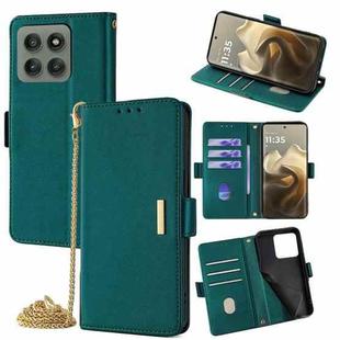 For Motorola Edge 60 Pro 5G Crossbody Chain Leather Phone Case(Green)