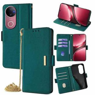For vivo V50 5G Crossbody Chain Leather Phone Case(Green)