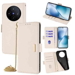 For vivo X200s 5G Crossbody Chain Leather Phone Case(White)