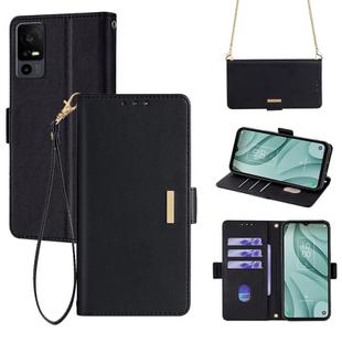 For TCL 40 XE 5G / 40X 5G / T601D Crossbody Chain Leather Phone Case(Black)