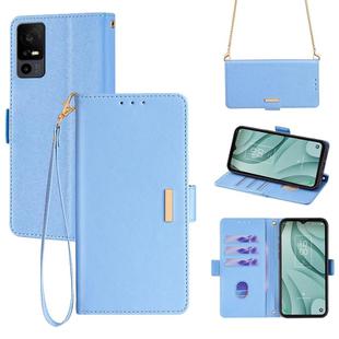 For TCL 40 XE 5G / 40X 5G / T601D Crossbody Chain Leather Phone Case(Blue)
