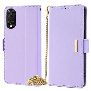 For TCL 505 4G Crossbody Chain Leather Phone Case(Purple)