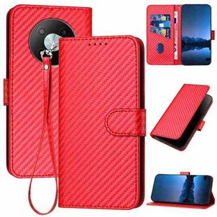 For ZTE Voyage 41 5G YX0070 Carbon Fiber Buckle Leather Phone Case with Lanyard(Red)