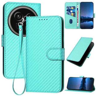 For Sharp Aquos R9 Pro YX0070 Carbon Fiber Buckle Leather Phone Case with Lanyard(Light Blue)