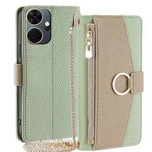 For itel P55+ 4G Crossbody Litchi Texture Leather Phone Case(Green)