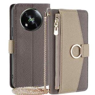 For itel RS4 4G Crossbody Litchi Texture Leather Phone Case(Grey)