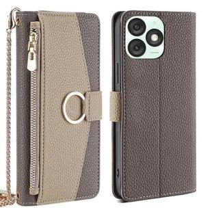 For itel A50 4G Crossbody Litchi Texture Leather Phone Case(Grey)