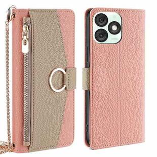 For itel A50 4G Crossbody Litchi Texture Leather Phone Case(Pink)