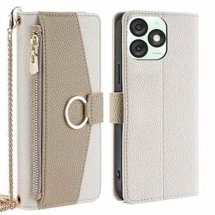 For itel A50 4G Crossbody Litchi Texture Leather Phone Case(White)