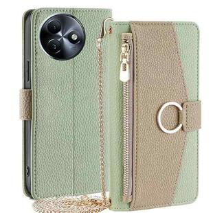 For Itel S24 4G Crossbody Litchi Texture Leather Phone Case(Green)